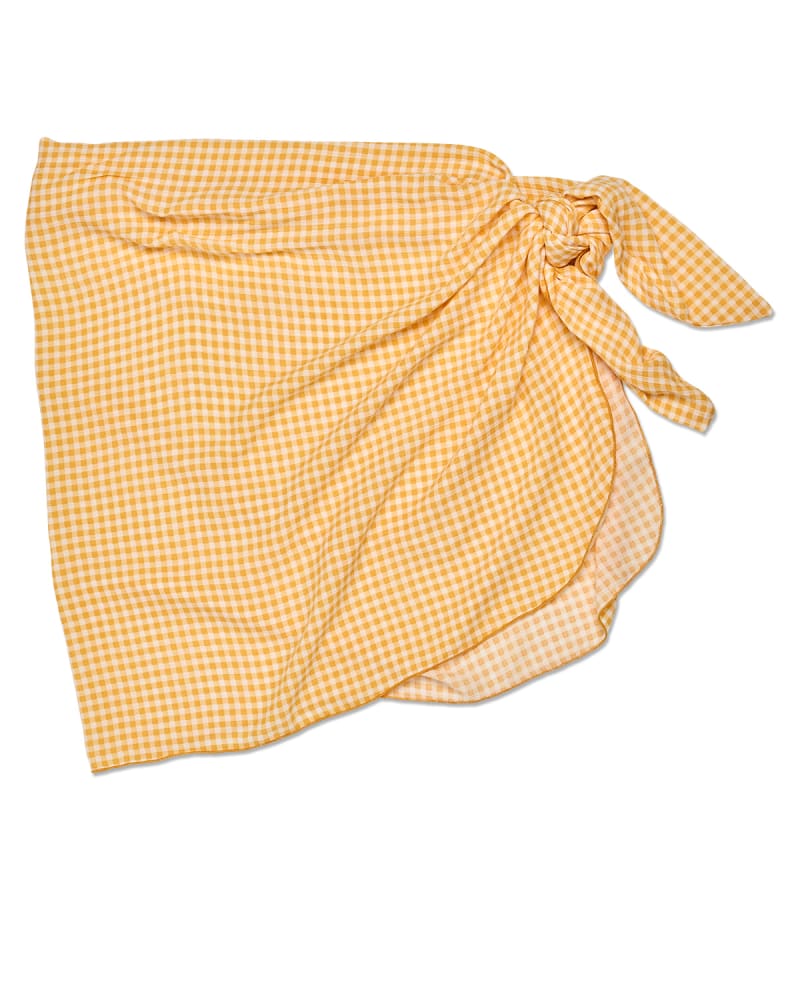 Front of a size 1X Kendra Nomad Sarong in Saffron by Dippin' Daisy's Swimwear. | dia_product_style_image_id:239601